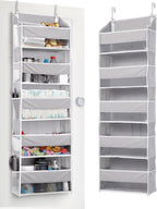 ULG 1 Pack Over Door Organizer with 5 Large Pockets 10 Mesh Side Pockets, 44 lbs Weight Capacity Hanging Storage Organizer wi