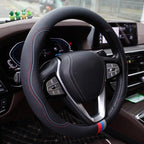 Car Steering Wheel Cover for BMW X3 X5 X7 3 5 Series 328i 528i 535i 530i 540i 320i 330i 325i X1 X2 X4 X6 1 2 4 6 7 8 Series e90 e60 f30 Accessories, 2026 Leather Black (Red Blue)
