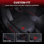 LASFIT Floor Mats for Toyota Tacoma 2024-2026 Double Cab Gas (Only Fit Manual Tran) All Weather TPE Floor Liners for Custom Fit Tacoma Front&Rear 2 Row Mats (Not Fit Xtra Cab or Hybrid or Auto Trans)