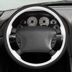 MEWANT Hand Sewn 3D Style Steering Wheel Cover Wrap for Ford Mustang 1994-2004 Steering Wheel Accessories for Ford Mustang 1994-2004