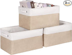 Kntiwiwo Foldable Storage Bin Collapsible Fabric Storage Basket Cube with Durable Handles Closet Organizer Bins for Organizin