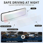 LivTee Rear View Mirror, Universal 11.3'' (287mm), Wide Angle Panoramic Convex Rearview Mirror, Clip-on to Original to Eliminate Blind Spot for Cars SUV Trucks