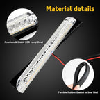 nifeida 8" Clear Lens 18LED Amber Yellow Utility Strip Light Bar Surface Mount for 12V Marine Boat RV Exterior Light Slim Line Pickup Truck Under Hood Lights Grill Marker Lights [Pack of 4]