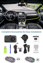 Milerong Dash Cam Front and Rear with Night Vision, Mini 1080P FHD Dash Camera for Cars, G-Sensor, Loop Recording, Parking Mo