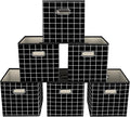 Yunkeeeper storage bins Cubes, Fabric Cube Organizer with Handle, Foldable Cube Bins for Cloth or Accessary Storage, 11x11x11