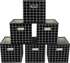 Yunkeeeper storage bins Cubes, Fabric Cube Organizer with Handle, Foldable Cube Bins for Cloth or Accessary Storage, 11x11x11