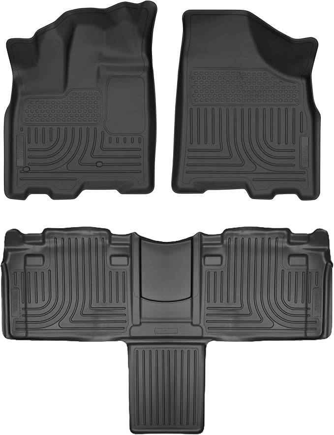 Husky Liners Weatherbeater Floor Mats | Fits 2011-2020 Toyota Sienna | Front & 2nd Row, 3-pc Black - 93861