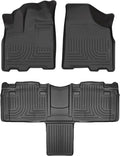 Husky Liners Weatherbeater Floor Mats | Fits 2011-2020 Toyota Sienna | Front & 2nd Row, 3-pc Black - 93861