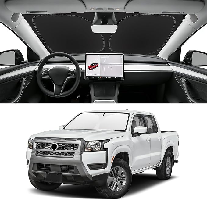 Custom Fit Windshield Sun Shade for Nissan Frontier 2022-2026, Blocks UV & Heat, Front Window Sunshade Accessories, Easy Fold & Store Keep Your Car Cooler
