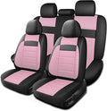 Leather 3D Foam Back Support Pink Car Seat Covers Full Set, Air Mesh Automotive Seat Covers, All Season Car Seat Cover Fit Au