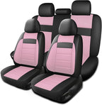 Leather 3D Foam Back Support Pink Car Seat Covers Full Set, Air Mesh Automotive Seat Covers, All Season Car Seat Cover Fit Au