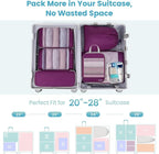 Cambond Compression Packing Cubes - 7 Piece See Through Mesh Packing Cubes for Travel with Underwear Laundry Makeup Bag, Expa