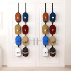 HapiRm Over Door Hat Rack - 4 Packs Metal Hanging Hat Organizer with 16 Hooks Design, Baseball Cap Hanger Organizer Storage H