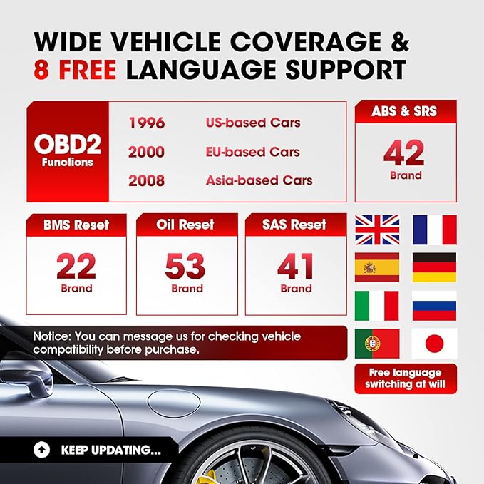 LAUNCH CR629 OBD2 Scanner ABS SRS Scan Tool with Active Test, 3 Service Oil/SAS/BMS Reset Tool, Full OBD2 Functions Car Code