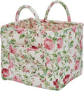 Boho Fabric Storage Basket, Large Capacity Laundry Basket, 12.2'' x 10.23'' x 10.23'' Collapsible Laundry Hamper with Easy Ca
