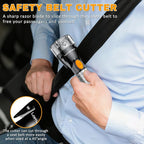 Multifunctional Car Safety Flashlight - Emergency Escape Tool with Window Breaker, Seatbelt Cutter, 3 Light Modes & Magnetic 
