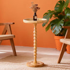 Solid Wood Wall Shelf 3-Tier,Small Side Table,Rustic Floating Shelves Wall Mounted Storage Rack,Rattan Drink Table, Round Sid
