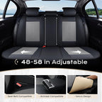 Coverado Car Seat Covers Full Set, Front Seat Covers with Lumbar Support and Back Seat Cover Waterproof Leather Automotive Se