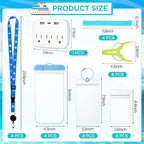Cruise Ship Essentials Kit Include Cruise Luggage Tags Holder, Cruise Lanyards, Cruise Power Strip, Towel Bands and Clips, Wa