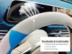 Fashion Cat Ear Leather Steering Wheel Cover Women Girl 15"(38cm) Universal Fit Auto D Shaped Leather Steering Wheel Covers (