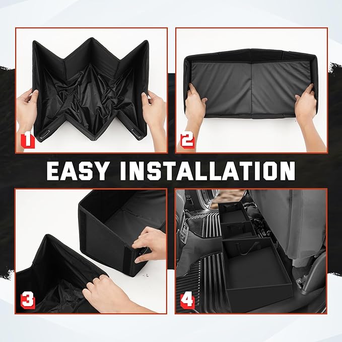 Foldable Under Seat Storage Organizer for 2019-2025 2026 Chevy Silverado/GMC Sierra 1500 & 2020-2025 2500HD/3500HD - 600D