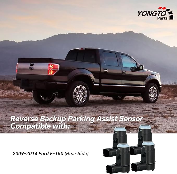 Rear Reverse Parking Assist Sensors 9L3Z-15K859-D Backup Bumper Sensor 4PCS Compatible with Ford F150 2009-2014 Replace OE 9L