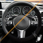 Butterfly Embroidery Steering Wheel Cover, Cute Mesh Fabric Steering Wheel Cover for Women, 14.5-15 Inch Non-Slip Breathable 