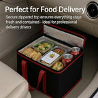 musbus 2Pk Trunk Organizer for Car Insulated Reusable Grocery Bags, Collapsible Cooler Bag for Groceries, Heavy Duty Large Insulated Bag (Large, Charcoal Black)
