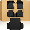 LASFIT Floor Mats & Trunk Mat for Honda Accord Sedan 2026 2025 2024 2023 (Gasoline & Hybrid), All Weather TPE Floor Liners 1st & 2nd Row & Cargo Mat Full Set, Black