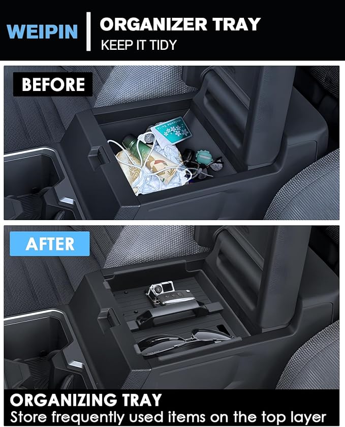 for Center Console Tray Compatible with 2025-2026 Toyota 4runner - 6th Gen 4Runner Armrest Storage Box Console Organizer ABS Materials