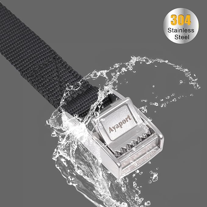 Ayaport Cam Buckle Lashing Straps with Stainless Steel Cam Buckle 1650lbs Break Strength 6ft Tie Down Packing Straps