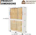 Portable Wardrobe Closet Storage Organizer, Plastic Collapsible Closet Organizer with Transparent Magnetic Door, for Bedroom 