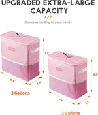 HOTOR 3 Gallons Car Trash Can, Ultra Large Capacity Organizer and Storage with Adjustable Straps & Magnetic Snaps, Waterproof Car Accessory for Interior Car Stuff Storage, Pink
