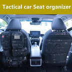 Universal Tactical Car Seat Back Organizer Bag Tactical Molle Vehicle Organizers Panel Vehicle Protector Organizers with 5 Detachable Pouches for Car Truck Ford Jeep (Model A-Black camo)
