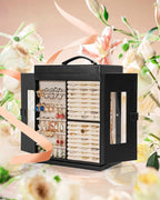 AKOZLIN Jewelry Box 6-Tier Organizer Functional 360° Rotating Jewelry Storage Case for Women Girls Ring Necklace Earring Brac