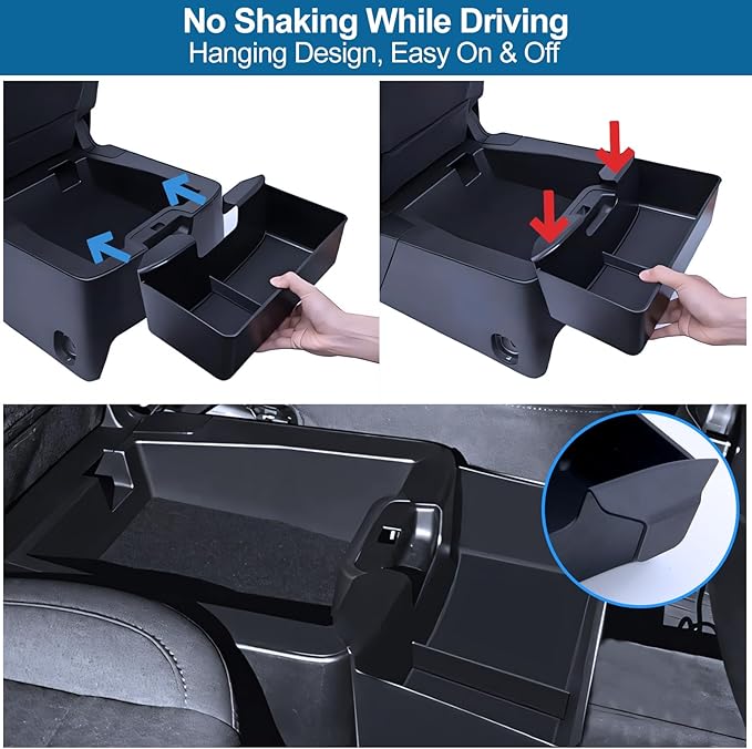 Center Console Hanging Organizer Box Compatible with 2019-2025 Chevy Silverado Gmc Sierra 1500 and 2020-2025 Silverado Sierra 2500hd 3500hd Insert Storage Caddy Accessories Fits Split Bench Seat Only