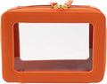 SANHECUN Toiletry bag waterproof cosmetic organizer with with handle large opening for travelling car organizers (Orange)