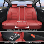 Coverado Car Seat Covers Full Set, Nappa Leather Seat Covers for Cars, Car Seat Protector Car Seat Cushion, Front and Back Se