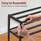 KEETDY Heavy Duty Shoe Rack for Closet Entryway, Stackable Shoe Organizer for Small Space Metal Shoe Rack Shelf Storage for B