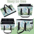 Reusable Grocery Bags Heavy Duty Shopping Bags Foldable Large Tote Bags with Long Handles & Hard Bottom