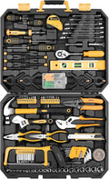 DEKOPRO 228 Piece Socket Wrench Auto Repair Tool Combination Package Mixed Tool Set Hand Tool Kit with Plastic Toolbox Storag