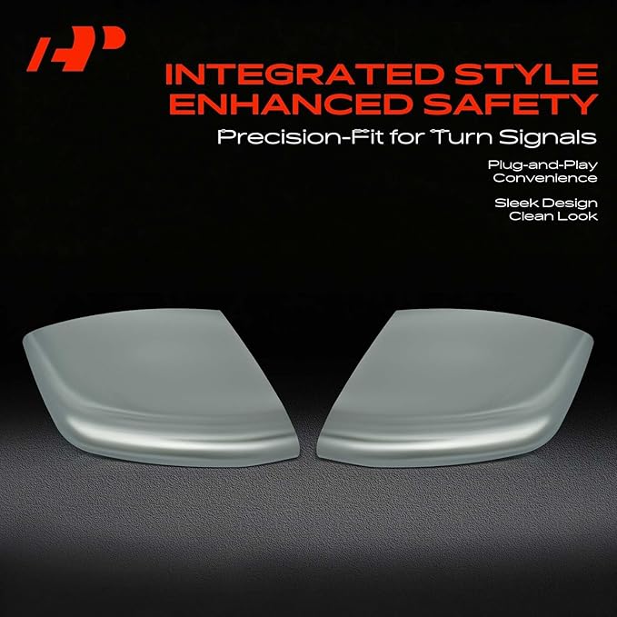 A-Premium 2 PCS Driver and Passenger Side Rearview Mirror Covers Caps - Compatible with Chevy Chevrolet Equinox & GMC Terrain, 2018 2019 2020 2021 2022 2023 2024 - Chrome