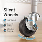 VIPEK R3 Rolling Clothing Rack Heavy Duty Garment Rack for Hanging Clothes, Portable Closet Wardrobe with Wheels and Side Hoo