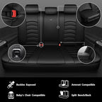 CAR PASS 3D Foam PU Leather Car Seat Covers, Universal Seat Covers Full Sets for Trucks SUV Sedan Automotive Seat Covers Armr