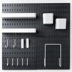 Pegboard Combination Kit for Wall Organizer, Wall Mounted Peg Board Kits for Kitchen, Bedroom, Office, &Bathroom, 4 Pieces Bl