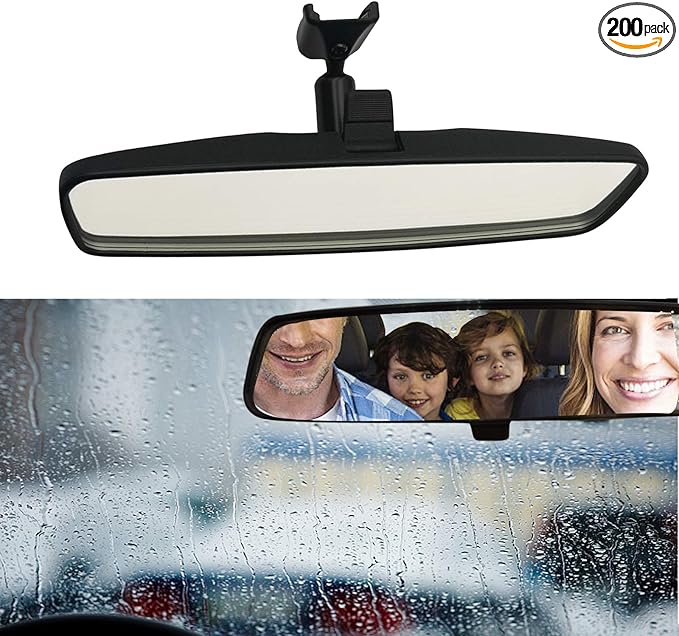 10.5" Rear view mirror, Interior rearview mirror Kit Compatible With Toyota Corolla, RAV4, Ford Focus, Jeep Wrangler, CJ, Nissan Rogue, Murano, Kicks, Sentra, Altima, Armada SUV, Car