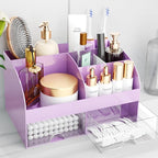 Makeup Organizer with Drawers, Cosmetic Storage for Dresser Vanity and Bathroom Countertop, Beauty Holder for Lipstick Brush,