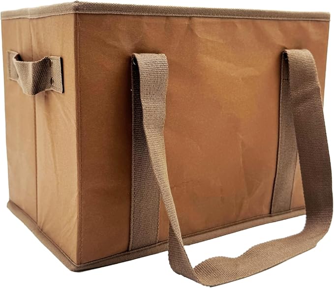 Earthwise Deluxe Collapsible Reusable Shopping Box Bag Set with Reinforced Bottom Wavy Friends Design Storage Boxes Bins Cubes Washable Paper (Set of 2)