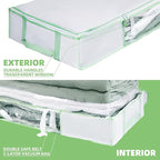 TAILI Under Bed Comforters Storage Container, Save 80% Space, Large Capacity Foldable Under Bed Storage Box for Quilts Pillow