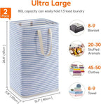 Lifewit 2 Pack Laundry Basket 80L Each, Collapsible Clothes Hamper with Reinforced Handles, Freestanding Waterproof Design fo